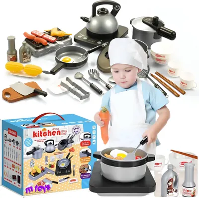Obrázok produktu pre Kuchynská súprava Hrnce pre deti Panvica Sporák Gril Kanvica Nádoby