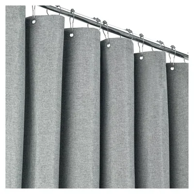 Produktbild von Duschvorhang mit Leinenstruktur, schimmelresistent und wasserdicht, für das Badezimmer, 230 g/m², strapazierfähiger Stoff, (B 92 x H 182 cm, grau)
