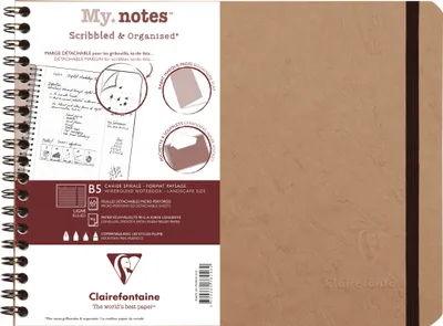 Produktbild von Clairefontaine 5x My.Notes Age Bag Spiralheft B5 60 Blatt liniert Tabak 78246C