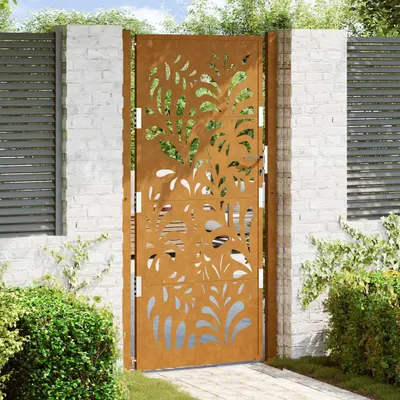 Produktbild von Gartentor 100x200 cm Verwitterungsstahl Wellendesign - Gartentore CC25257