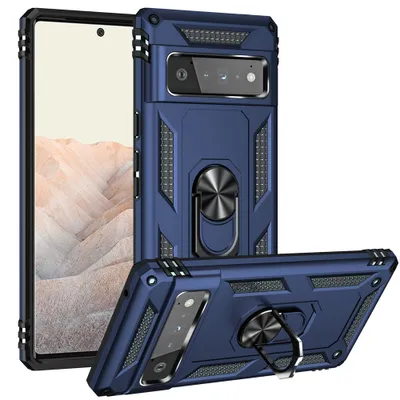 Produktbild von Für Google Pixel 6A Finger Ring Schutzhülle Blau