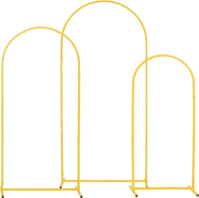 Produktbild von Bogen-Hintergrundständer, 3er-Set, 1,8/1,5/1,2 m, stabile Konstruktion, einfache Montage, goldener Metall-Bogen-Hintergrundständer für Hochzeiten, Geburtstagsfeiern, Abschlussfeiern, Feierlichkeiten und Zeremonien