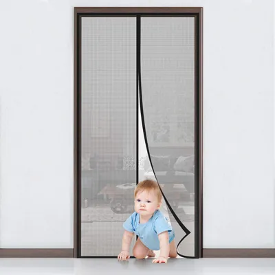 Productafbeelding van Magnetisch muggengaas voor terrasdeuren, 110 x 220 cm, zelfklevend, zonder boren – Gordijn voor terrasdeuren, woonkamerdeuren, schuifdeuren en terrasdeuren
