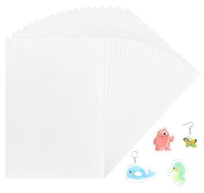 Schrumpffolie A4, 20 Stück, transparent, 0,3 mm, für Basteln