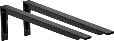 Produktbild von 2x Schwerlast Regalhalter Regalhalterung Regalträger Regal Winkel Wand bis 200kg Schwarz 440x145mm