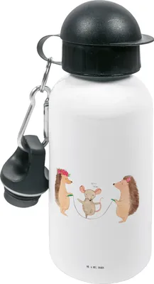 Produktbild von Mr. & Mrs. Panda Trinkflasche Igel Seilhüpfen - Weiß - Geschenk, Kindergarten, Tiere, Wasserflasche, Kinder, Getränkeflasche, Maus, Kindergartenflasche, Seilspringen