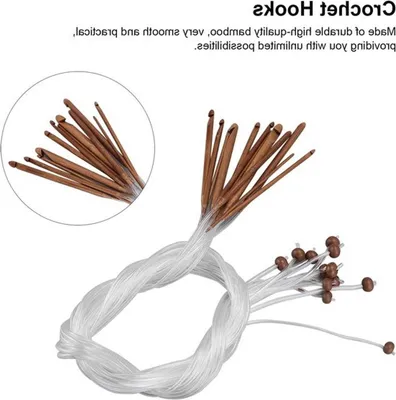 Holz-Häkchen zum Stricken und Häkeln, 12 Stück mit Kabel für Garne, 3mm-10mm, Perfekt für Webprojekte