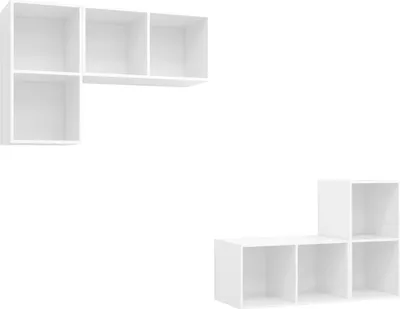 Productafbeelding van vidaXL TV-wandkasten, 4 stuks, wit, van houtvezel