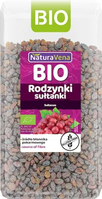 RODZYNKI SUŁTANKI BEZGLUTENOWE BIO 400 g - NATURAVENA