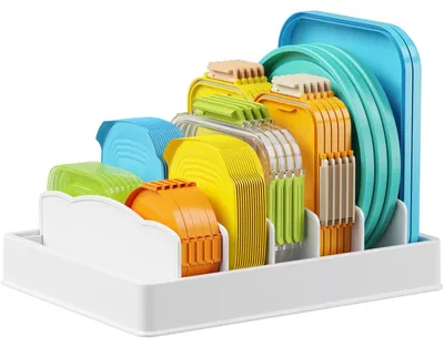 Küchen-Organizer für Deckel, 7 Fächer, verstellbar, 33x25,4x9,2 cm