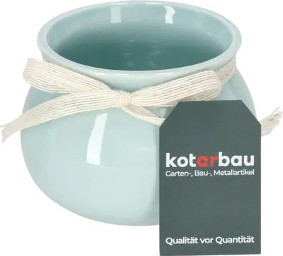 Produktbild von KOTARBAU® Keramik-Blumentopf Übertopf Rund Minzegrün  ⌀ 14 cm