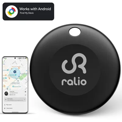 Productafbeelding van Ralio Bluetooth Tracker voor Android, Werkt met Google Find Hub, Geen abonnement, 1 Pack , verwisselbare batterij, Met geluid, Sleutels, Fiets, Auto
