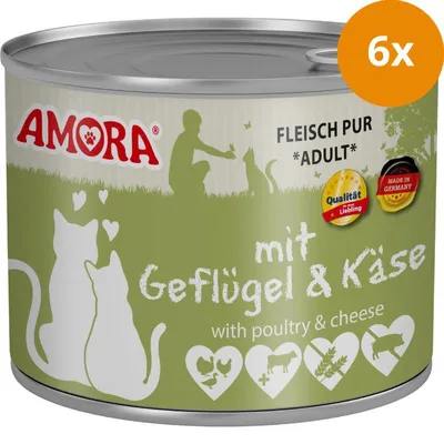 Produktbild von Amora 4028802250108, Adult, Käse, Geflügel, 200 g, Getreidefrei, Ohne künstliche Farbstoffe