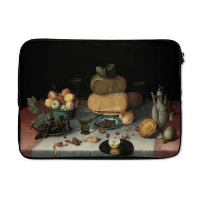 Produktbild von MuchoWow® Laptop Hülle 13 Zoll Stilleben mit Käse - Kunstwerk - Alte Meister Laptoptasche - Laptophülle - Sleeve - Rundumschutz