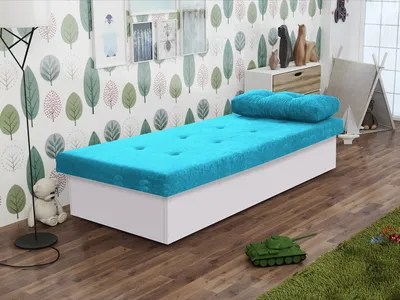Obrázek produktu pro Dětská válenda s úložným prostorem 80x190 SENOMA 1 - bílá / modrá