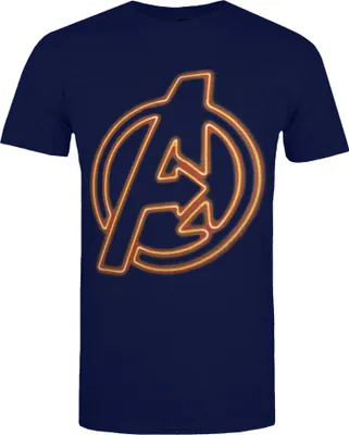 Produktbild von Avengers - T-Shirt Logo für Herren TV773 (L) (Marineblau/Orange)