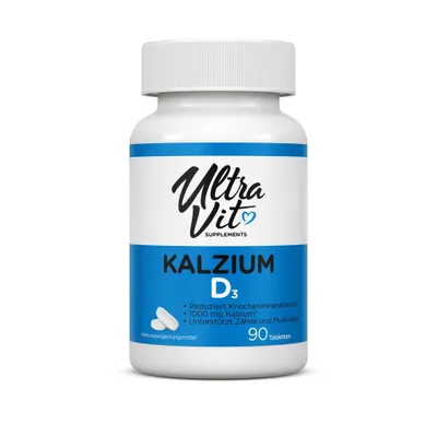 Produktbild von UltraVit Calcium Vitamin D3 90 Tabletten für Immunsystem Muskeln Knochen Zähne