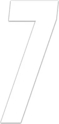Image de Autocollant numéro de course pour Moto Cross "7", blanc 10 cm