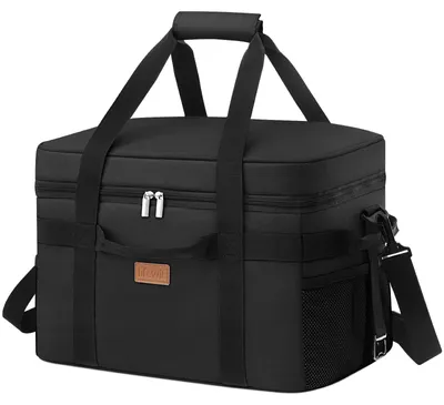 Kühltasche 30L, isoliert, faltbar, schwarz – für Picknick & Camping