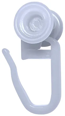 U-Laufrollen für Gardinen, 200 Stück, 15 mm, Weiß, Kunststoff