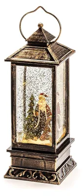 Produktbild von Konstsmide LED Schneelaterne mit Weihnachtsmann, mit 5h Timer, wassergefüllt, 1 warm weiße Diode, batteriebetrieben, Innen, 3 x C 1.5V (exkl.) - 2888-000
