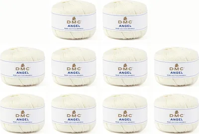 Immagine prodotto di 10 gomitoli di filato Hilo DMC Angel: 80% viscosa e 20% lana, codice 8101, (colore 150)