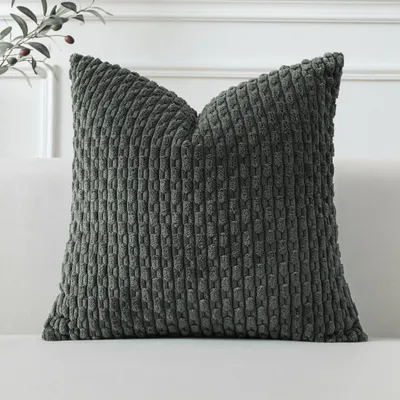 Productafbeelding van Kussensloop, corduroy, 60x60 cm, donkergrijs, 1 stuk