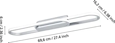 Zdjęcie produktu dla Eglo LED lampa sufitowa Cornivarena 69 x 17 cm ciepły biały-zimny biały