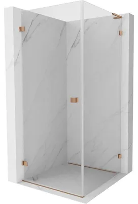 Obrázek produktu pro Mexen Lunar-B L sprchový kout otočný levý 90 x 90 cm, transparentní, kartáčovaná měď - 832L-090-090-65-00-L