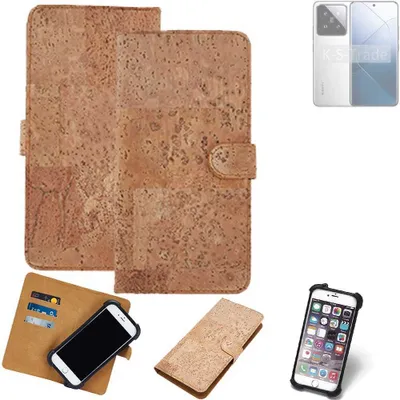 Produktbild von K-S-Trade Hülle kompatibel mit Xiaomi 14  Kork Handyhülle Cover  Schutzhülle TPU Case Bumper in Hellbraun, (1x)
