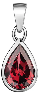 Produktbild von MATERIA by Matthias Wagner Granat Anhänger Silber 925 Tropfen rot rhodiniert wahlweise mit Kette KA-274-Rot
