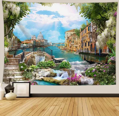 Produktbild von Urlaub Wandteppich Wohnkultur Landschaft Wandteppich Wohnzimmer Schlafzimmer Dekoration Wandteppich Zimmer Vorhang Strandtuch (180cm x 230cm, Farbe 11)