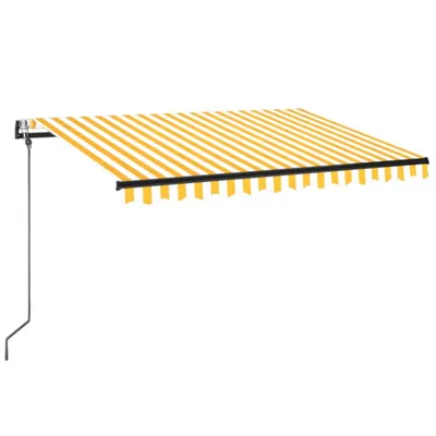 Produktbild von vidaXL Automatische Markise mit LED & Windsensor 350x250 cm Gelb/Weiß