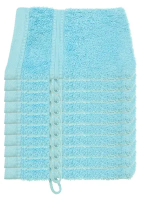 Produktbild von Julie Julsen BIO Waschhandschuh 10er Set 15x21 Hellblau