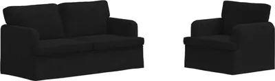 Produktbild von vidaXL Sofa Set 2 pcs Schwarz 162 x 80 x 85 cm Stoff