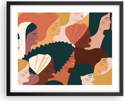 Produktbild von Gerahmtes Poster - Schwarzer Rahmen - Frauen Multikulturalismus Modern - 50x40 cm - Wand Bild - Wanddeko - Wandbilder - Kunstposter - Wandposter - Bilderrahmen - Bilder - Kunstdruck - P2BAA50x40-4500