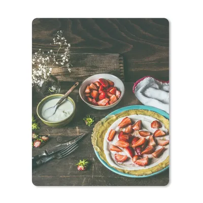 Produktbild von MuchoWow® Mauspad Mousepad Erdbeere - Rustikal - Obst - Rustikale Blumen 30x40 cm - Mousepads - Maus Mat - Pad - Mausunterlage - Mausmatten