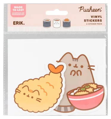 Productafbeelding van Pusheen vinylstickers, sushirol-thema, set van 2
