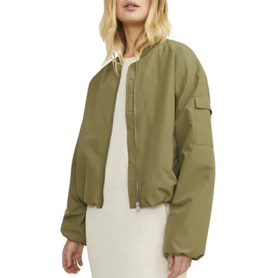 Produktbild von Jack & Jones 12253330_1905_XS, Bomber, Uni, Erwachsener, Reißverschluss, Polyester, Grün
