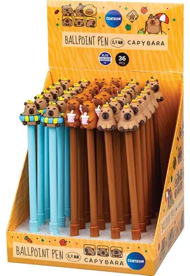 Produktbild von Centrum Kugelschreiber Capybara 36 Stück blau schreibend