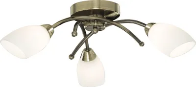 Produktbild von Deckenleuchte Zeitlos "Opera" Messing Metall Glas 3-flammig Deckenlampe Wohnzimmer Schlafzimmer Flur