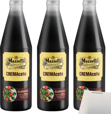 Produktbild von Mazzetti Cremaceto Classico 55 % Aceto Balsamico di Modena I.G.P. 3er Pack (3x800ml Flasche) + usy Block