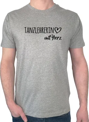 Produktbild von Huuraa Herren T-Shirt Tanzlehrerin mit Herz M Sport Grey Bio Baumwolle Fairtrade Herrenshirt Geschenkidee