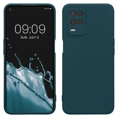 Produktbild von kwmobile Slim Case kompatibel mit Realme 8 (5G) / Narzo 30 (5G) Hülle - Handyhülle aus Silikon in Petrol matt