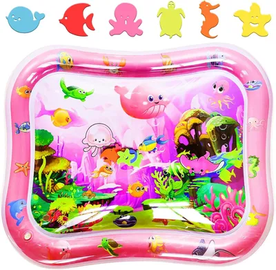 Produktbild von Baby Wassermatte 95x76 cm, aufblasbares Bauchlagekissen, mit Meerestieren, für Bauchlage