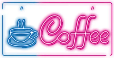 Obrázek produktu pro Forever Light Neon PLEXI LED COFFEE pink blue NNE11, Světelná dekorativní figura, Modrá, Růžová, Plast, Univerzální, LED, USB