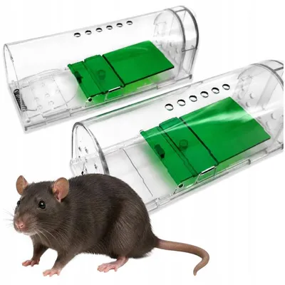 Produktbild von 2X Lebendfalle Mäusefalle Tierfreundliche Mausefalle Wiederverwendbar Transparent 17,2 cm