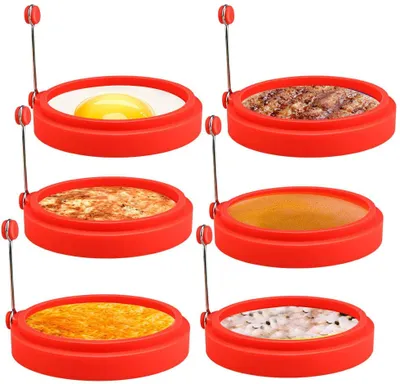 Produktbild von Spiegeleiform für Bratpfanne Ei Ringe Silikon Pfannkuchenform Rund Omelett Form Für Eier Kochen