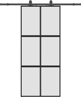Produktbild von vidaXL Schiebetür mit Beschlag Schwarz 90x205 cm Hartglas