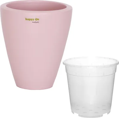 Produktbild von Set2 1 Keramik Orchideentöpfe Rhodos silver pink H 17 cm + 1 Kulturtop happy-nature